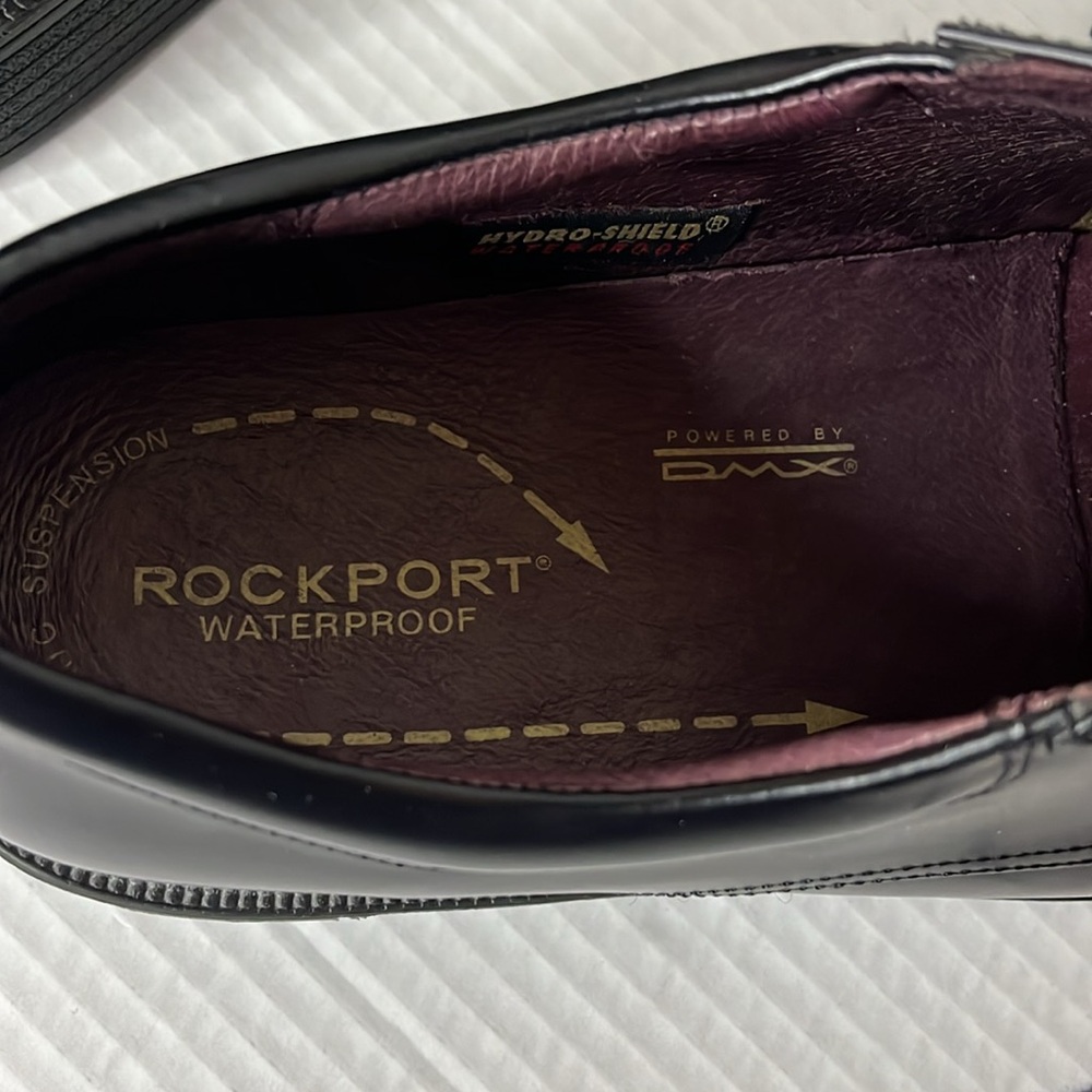 Rockport Men's Black Dress Shoes Size 10.5 Waterproof Leather Office Wedding - Picture 10 of 17